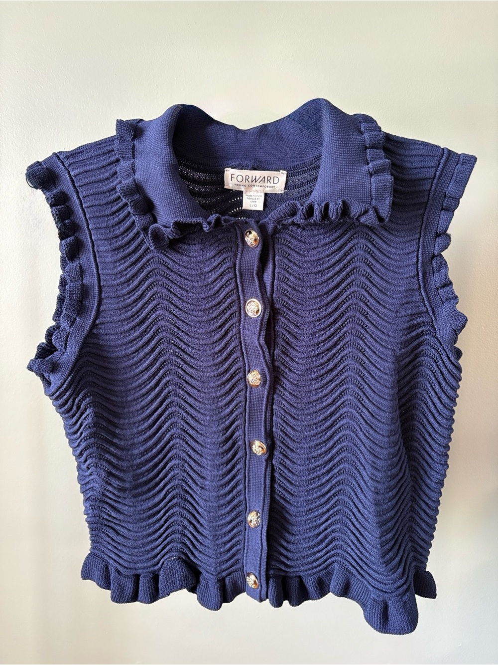Forward Navy Knit Sleeveless Top 💙